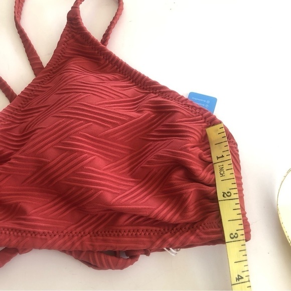 CUPSHE Woman’s Texturized Solid Strappy Top Floral Bottoms Bikini Set Size M - Picture 11 of 12